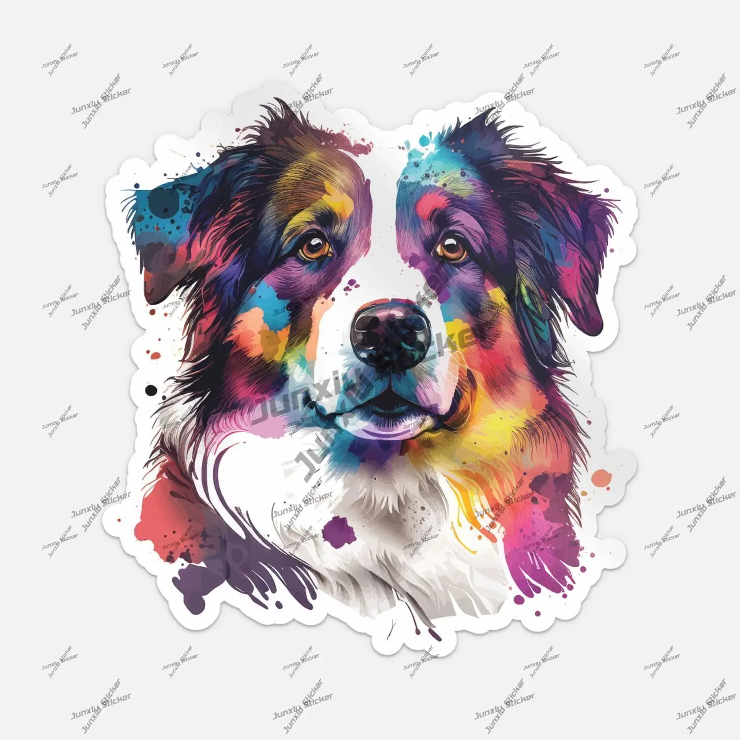 

Australian Shepherd Dog Head Bumper Sticker Car Decor Laptop Computer Water Bottle Wall Window Waterproof Vinyl Decal