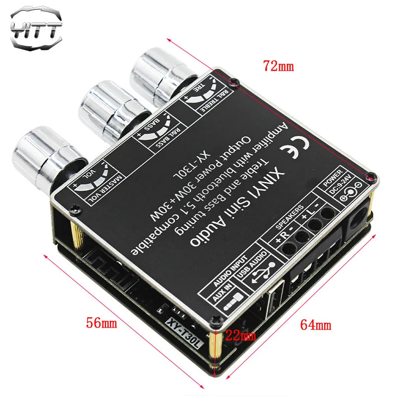 HIFI level high fidelity 5.1 Bluetooth digital amplifier board 2.0 dual channel stereo high and low frequency module T30L