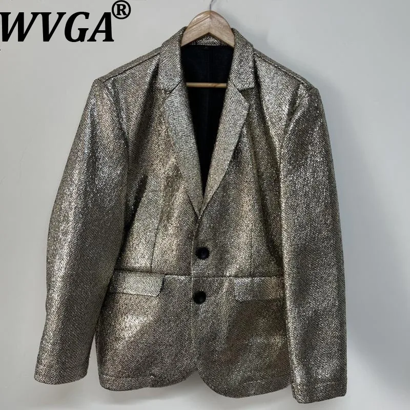 

WVGA Spring Autumn New Men Tide Trendy Design Personality Turn-Down Collar Suit Jacket Niche Chic Long Sleeve Blazers Ins W15775