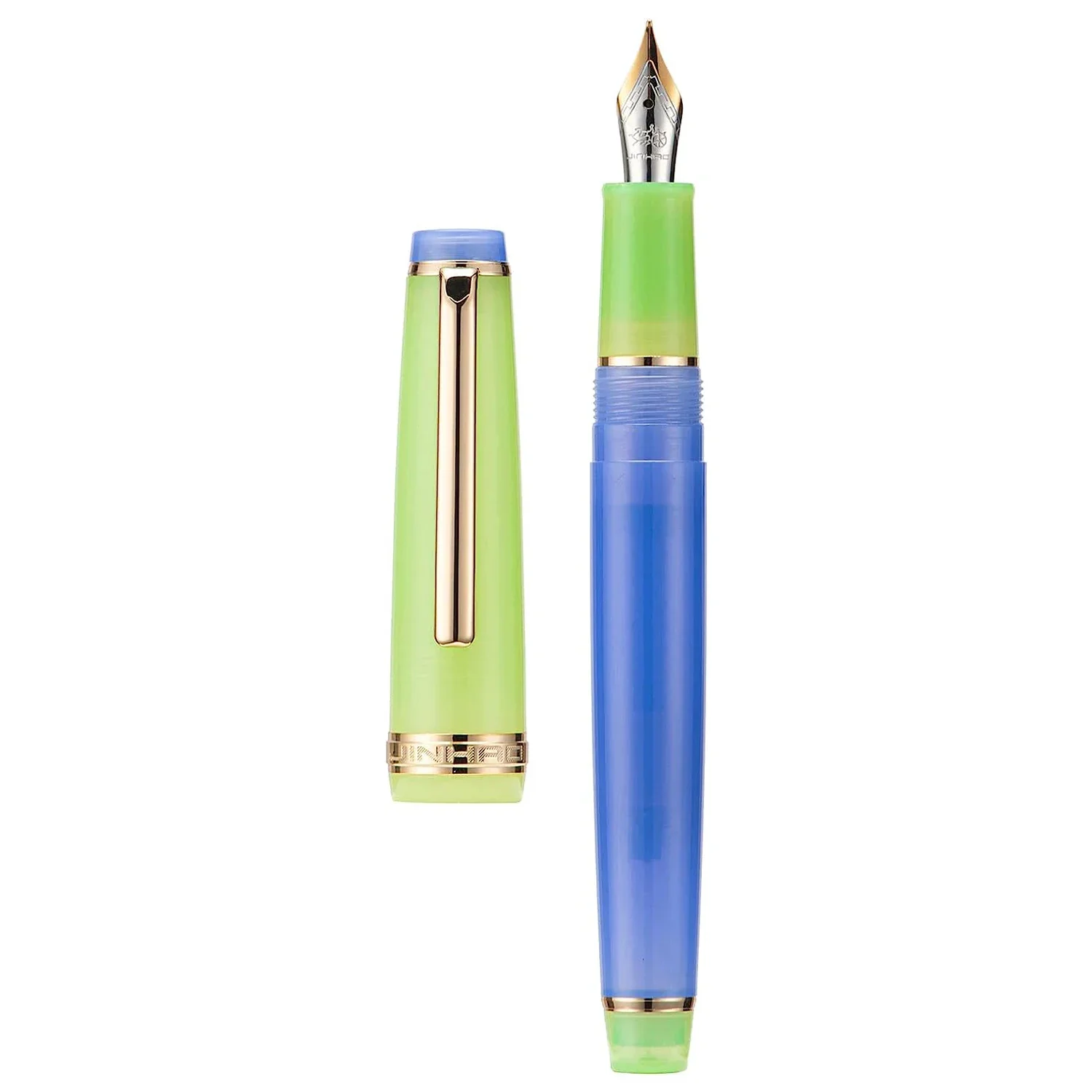 Jinhao 82 Fountain Pen Customized Mixed Macaron Color Acrylic EF/F/M/Bent Nib Golden Trim with Converter Writing Pen