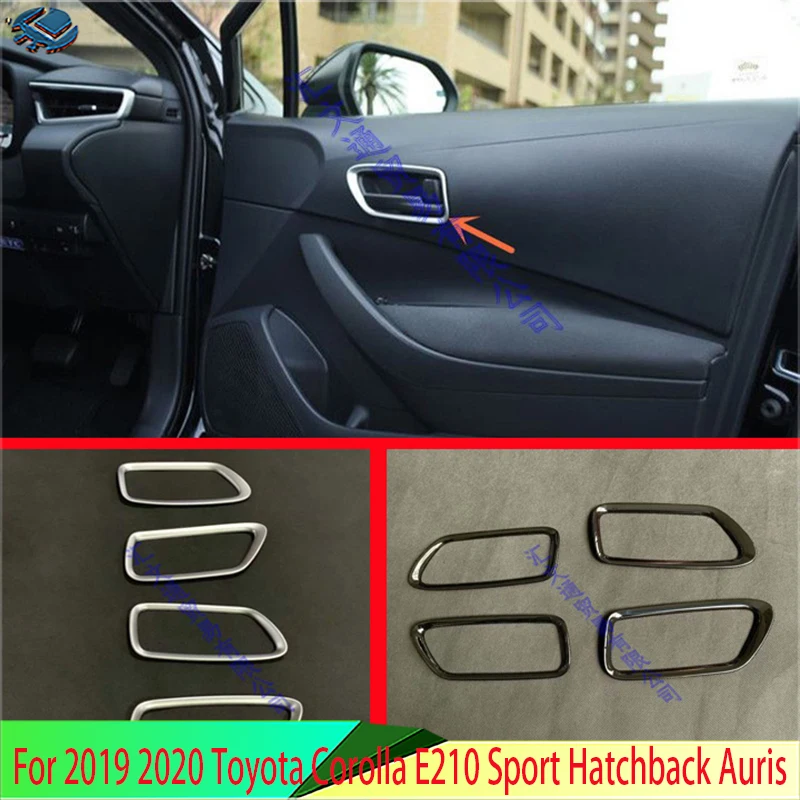 

Для Toyota Corolla E210 Sport Hatch Hatchback Auris 2019-2021 годов: хромированная накладка на внутреннюю ручку двери из ABS-пластика, декоративная вставка для дверной ручки/ручки-защелки.