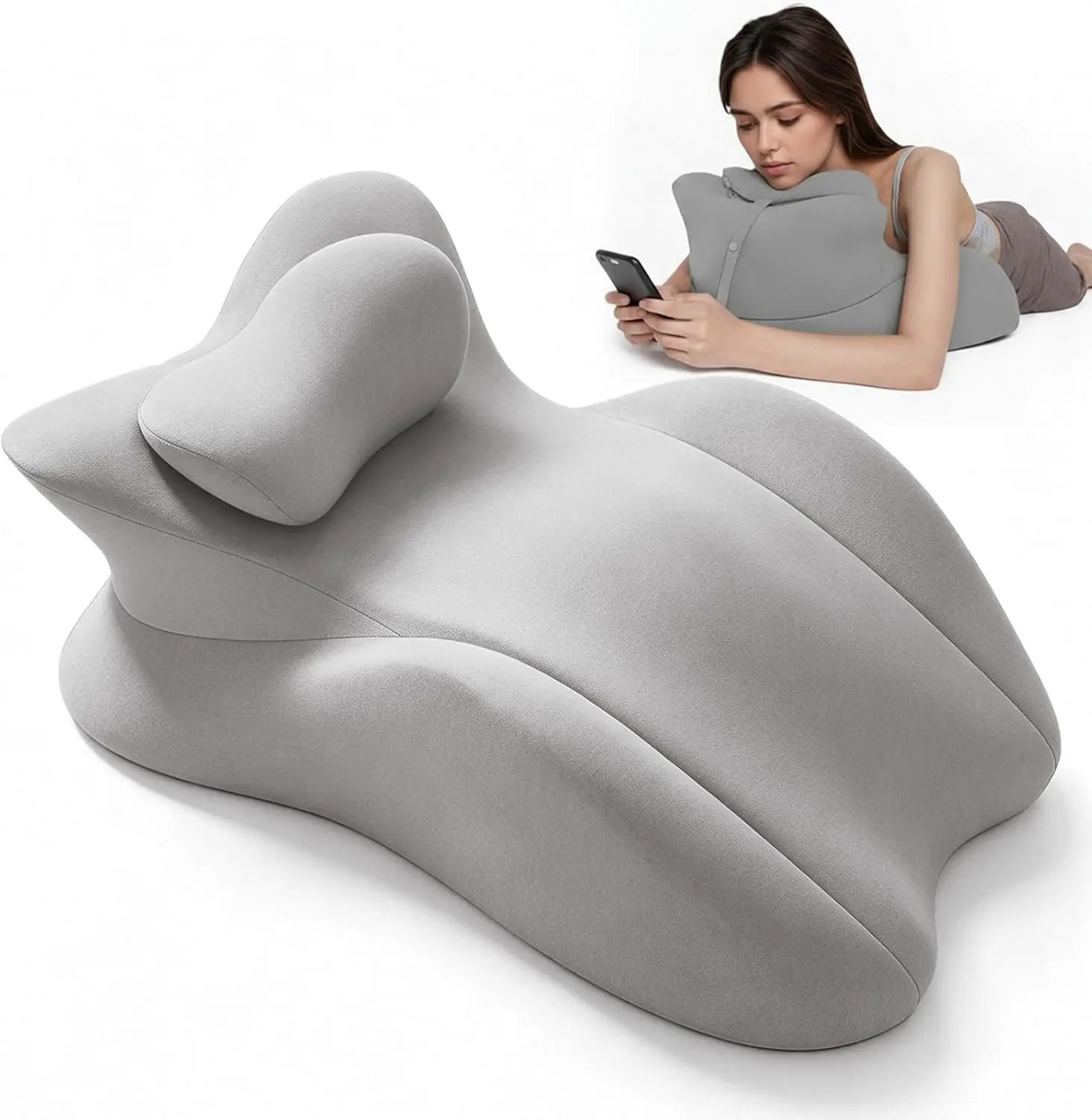 

Ergonomic Bed Wedge Pillow for Sleeping Acid Reflux Relief Surgery Recovery Reading Pillow for Back Pain with Neck Support