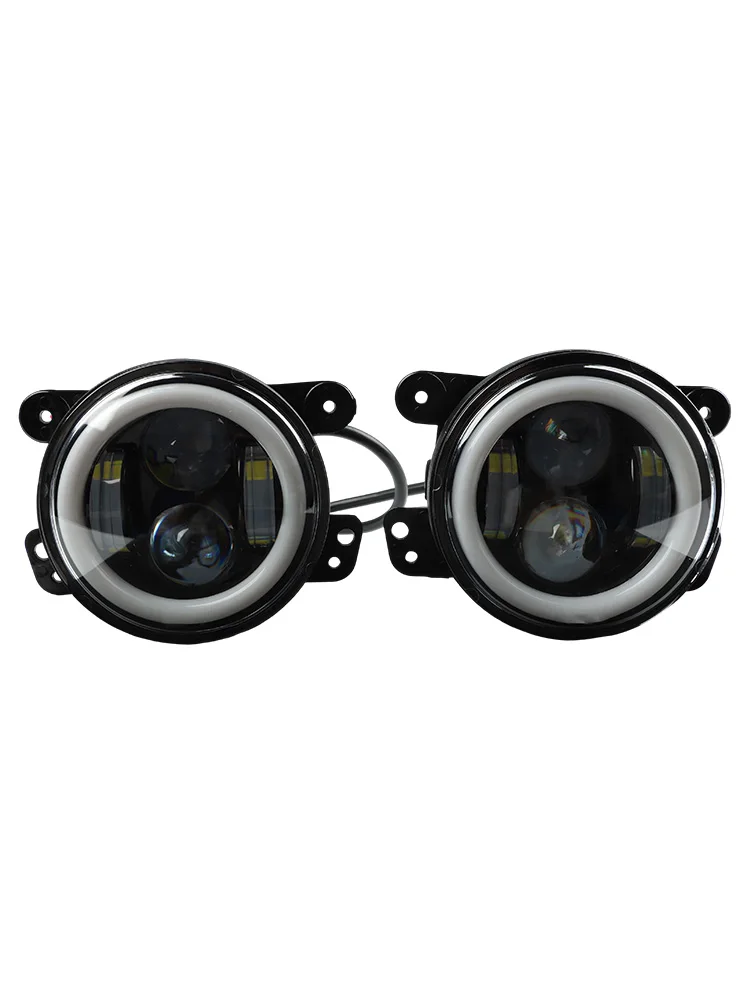 

4-дюймовые противотуманные фары дальнего и ближнего света 200 Вт 6000 К фонари 22000LM Светодиодные противотуманные фары Предупреждающая лампа Водонепроницаемые светодиодные круглые противотуманные фары