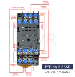 1/5/10PCS PYF14A relay socket / relay base hh54p my4nj suitable for 14 pins for MY4NJ H3Y-4