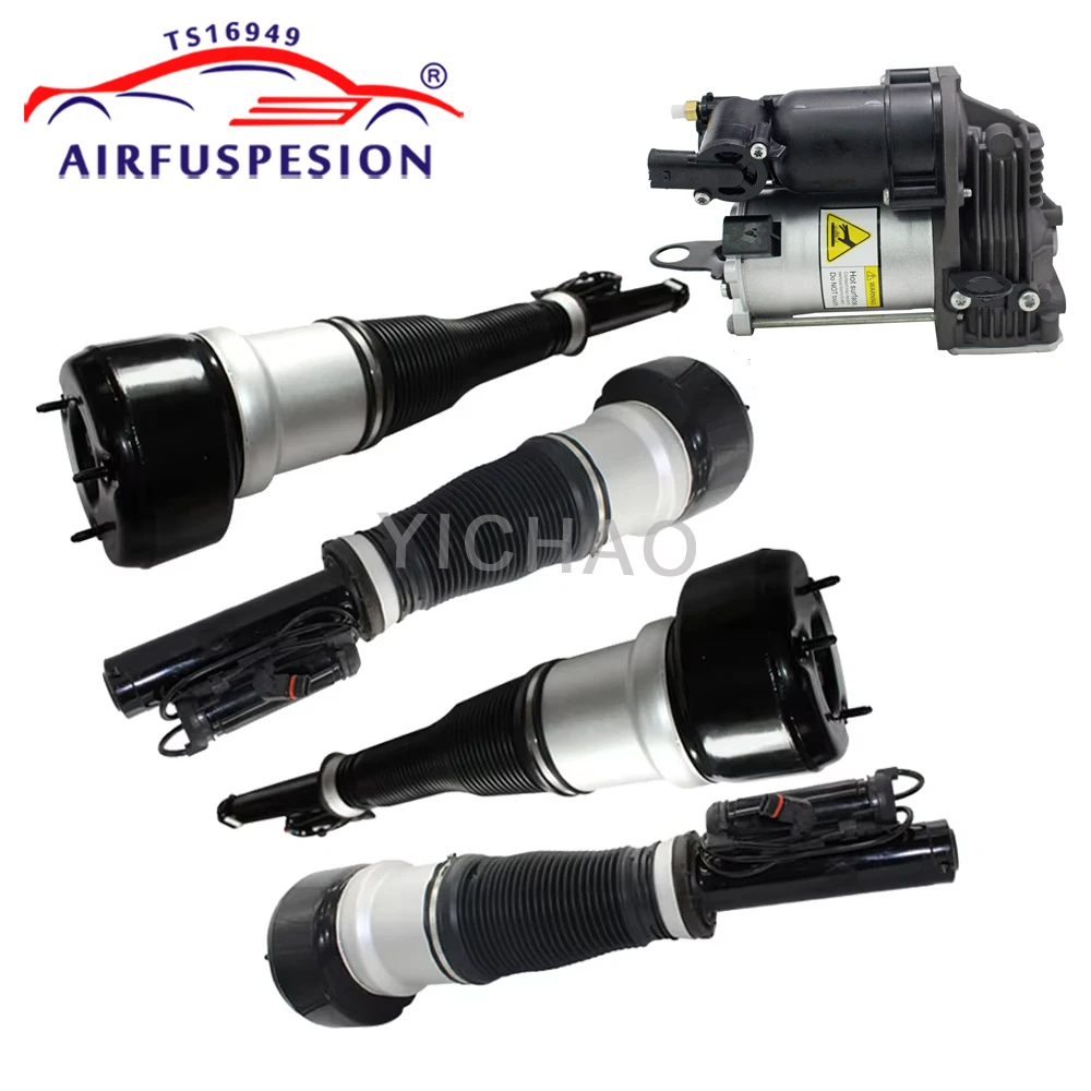 

Front+Rear Shock Absorber+Air Compressor Pump For Mercedes Benz S-Class W221 2Matic 2007-2013 2213209313 2213205613 2213205513