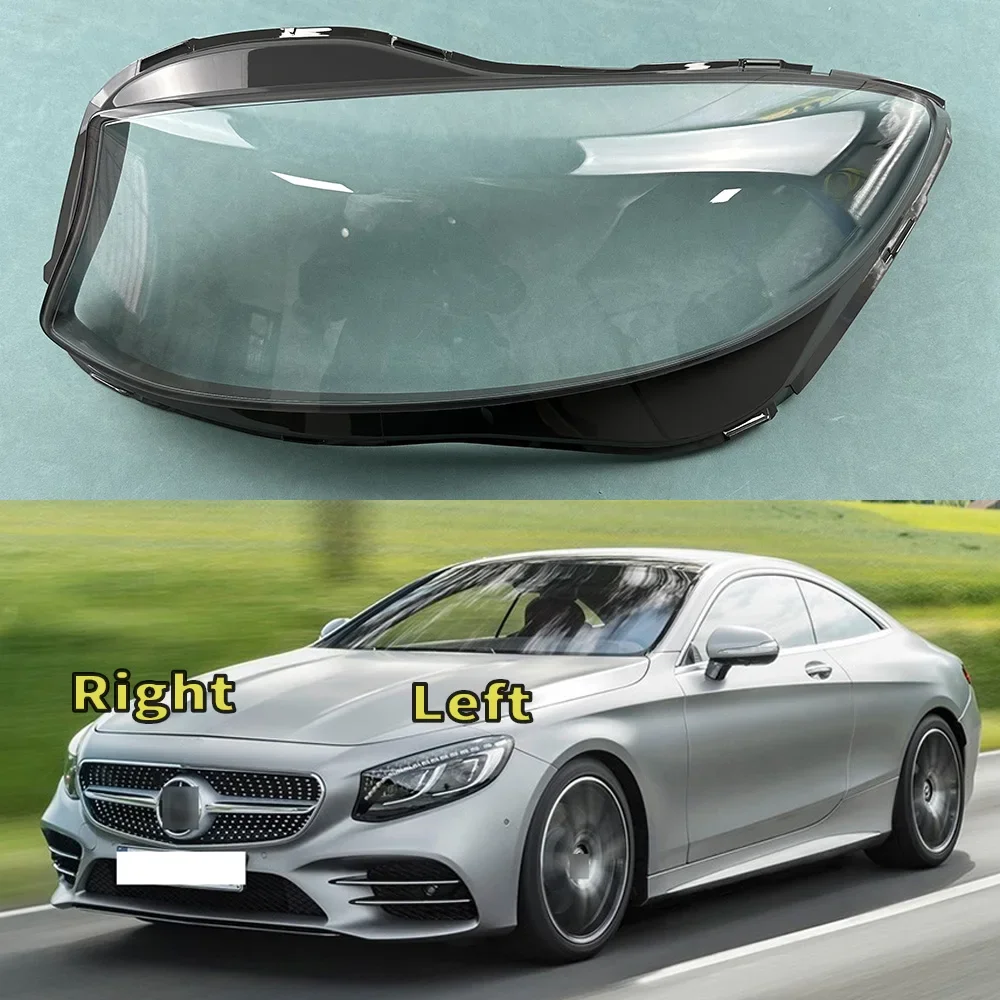 

For Mercedes-Benz S-Class 2 Doors Coupe W217 2016-2018 Headlight Cover Lampcover Lampshade Lamp Glass Lens Case Auto Light Caps