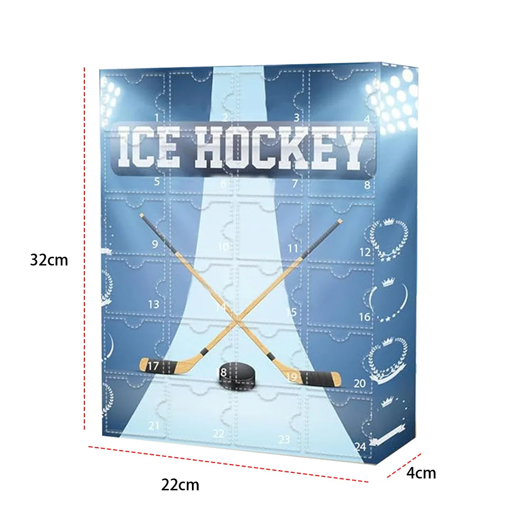 Hockey Advent Calendar 2024 Acrylic Holiday Gift 24 Day Countdown Hockey Miniature Keepsake Advent Calendar Christmas Decoration