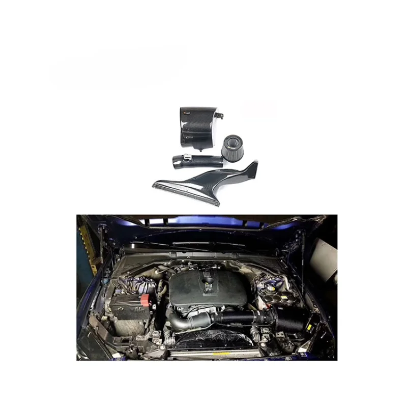 Real Car Data Development Dry Carbon Fiber Cold Air Intake System for XF XE XEL F-pace 2.0T