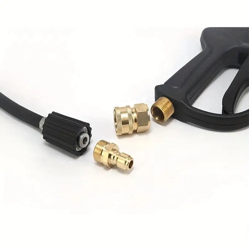 (Ce14)Quick Plug Washer Brass Pressure Release Connector M22 15 Female 1/4 Male Pair Hose Inch Adapter Gar