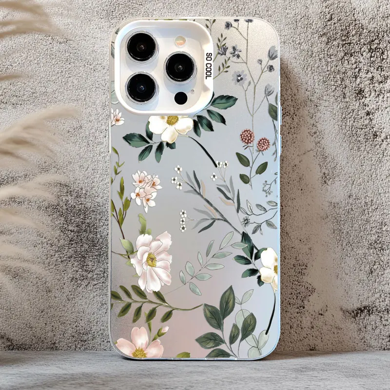 

Fresh Small Flower Graphic Laser Phone Case For Samsung Galaxy S25 S22 Ultra Plus S21 FE S24 S23 Ultra Plus FE Shockproof Covers