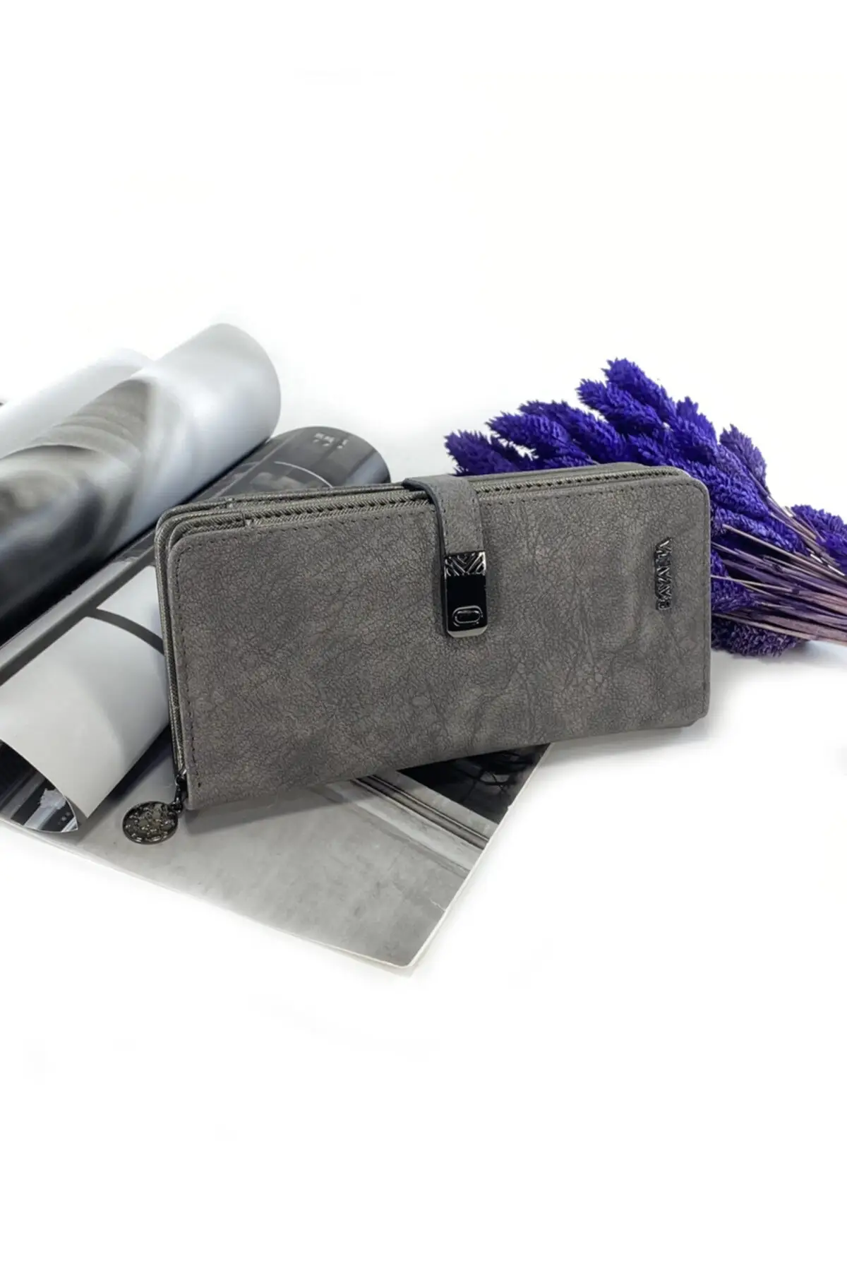 Women's Gray Baggy The Kartlıkl Soft-Skinned wallet