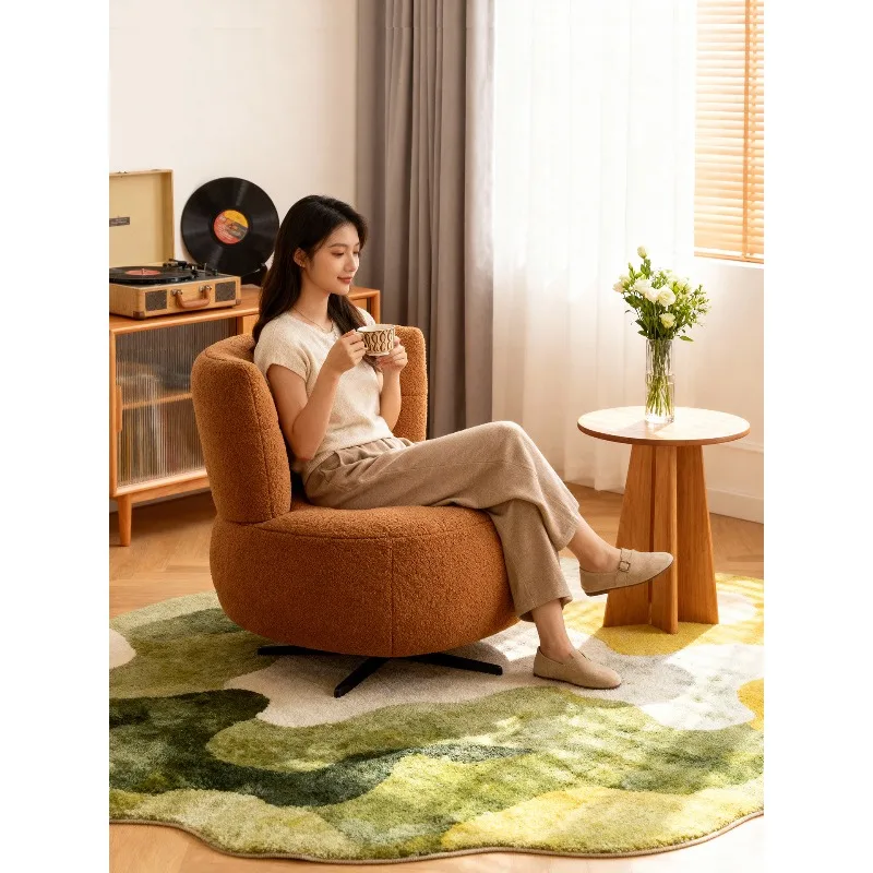 Single sofa modern simple balcony rotatable living room bedroom small apartment retro leisure chair