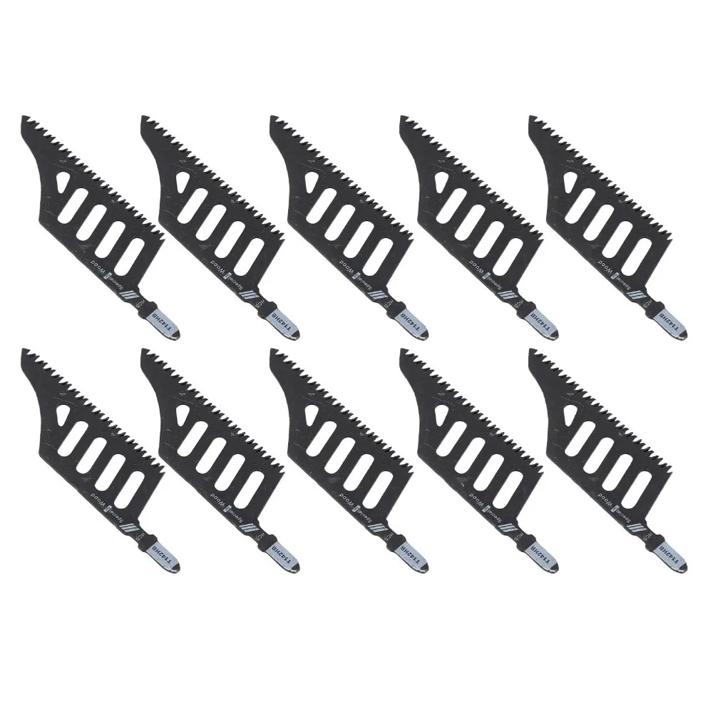 10pcs T142HB Jigsaw Blades Three‑side Gear Grinding Version Special-Shaped Design Irregular Saw Blades Replacement Jigsaw Blades