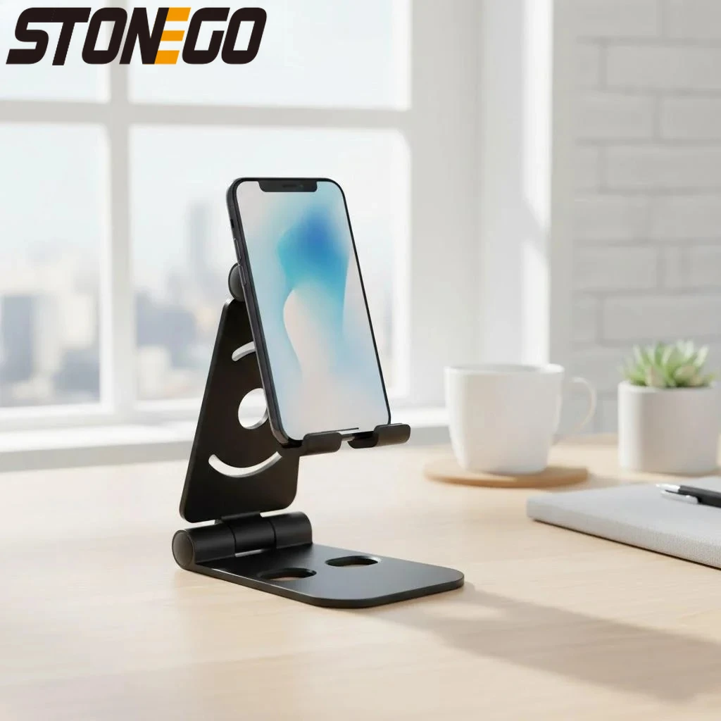 Adjustable Portable Double Folding Mobile Phone Holder Universal Mini Stand for Smartphones Tablets Computers