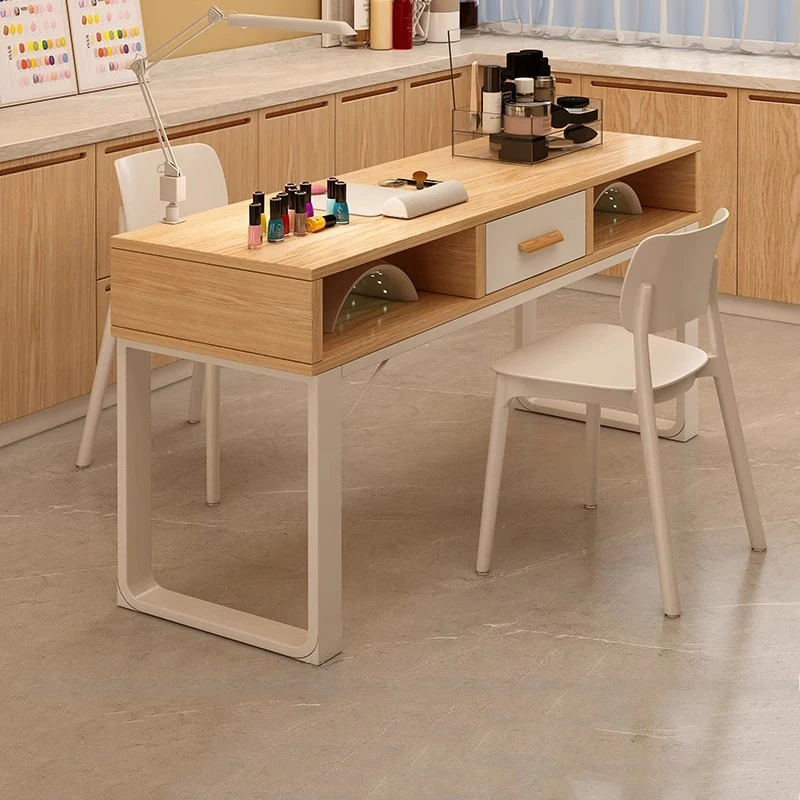 

White Modern Nail Table Chairs Luxury Aesthetic Wommen Nail Table Reception Barbershop Mesa Para Manicure House Accessories