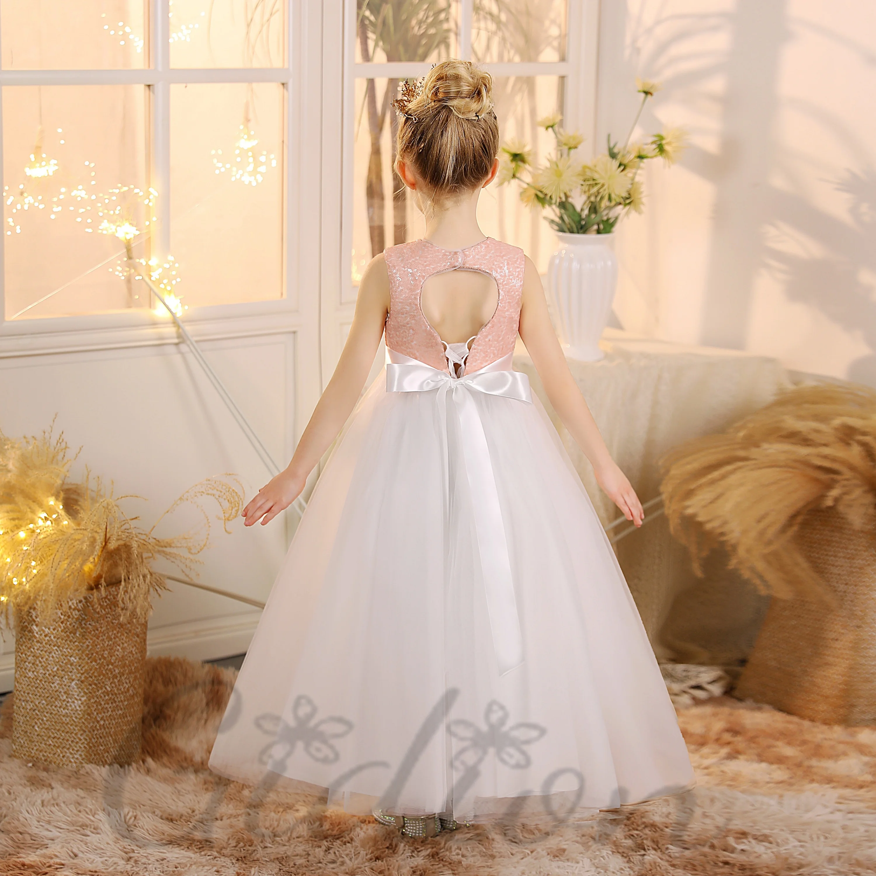 Princess Flower Girl Dress For Kids Wedding Ceremony Prom Night Show Gift Party Ball Evening-Gown Pageant Banquet Event Birthday