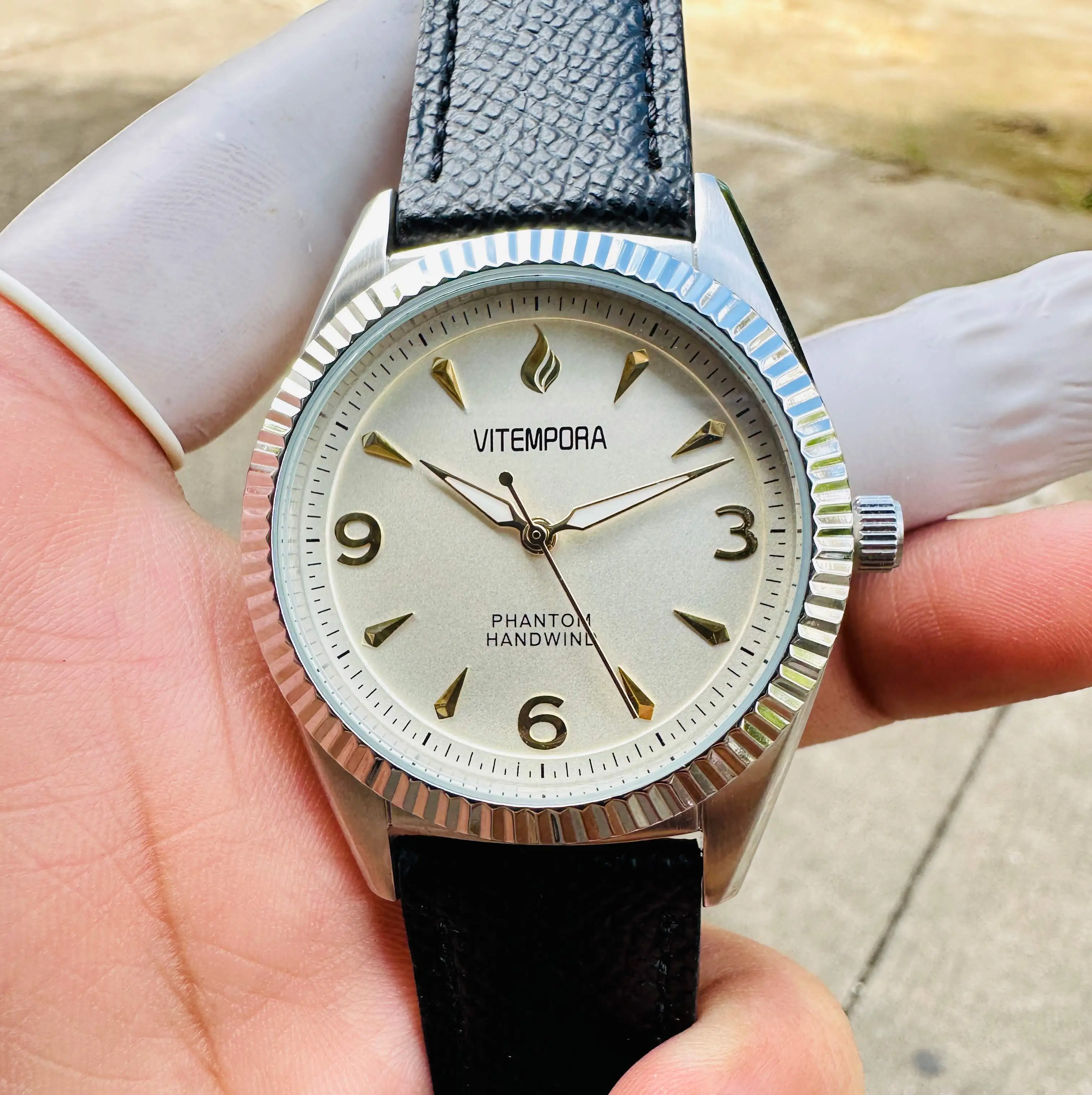 VITEMPORA Vintage Pilot Watch Men Manual Mechanical Stainless Steel Waterproof Daily Aviation Gentleman Wristwatch Wholesale