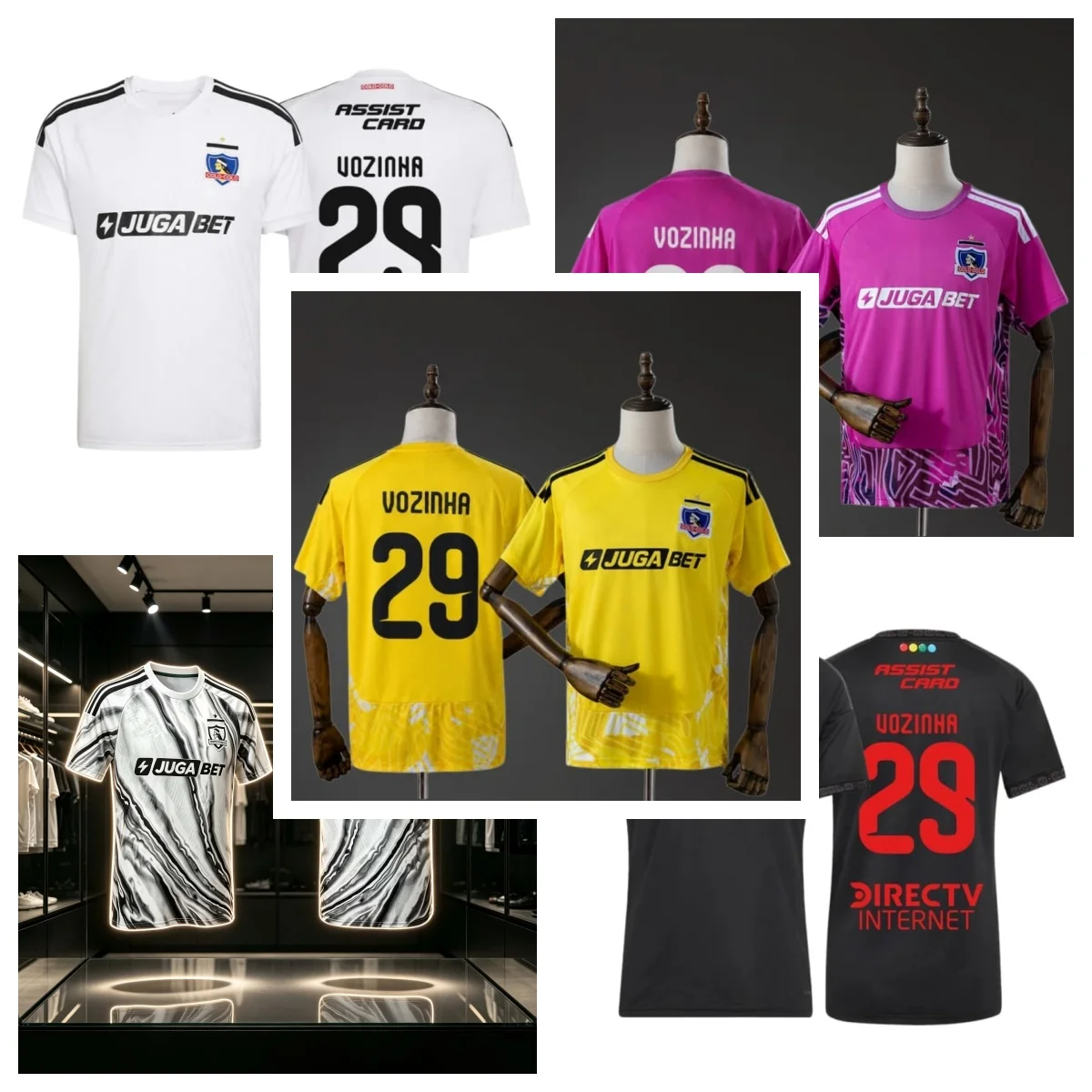 2026 Neues Colo-Colo Gelbes Torwarttrikot Nr. 29 Vozinha Schnelltrocknendes Fan-Shirt Kurzarm Fußball-Trainingskleidung Familien-Set