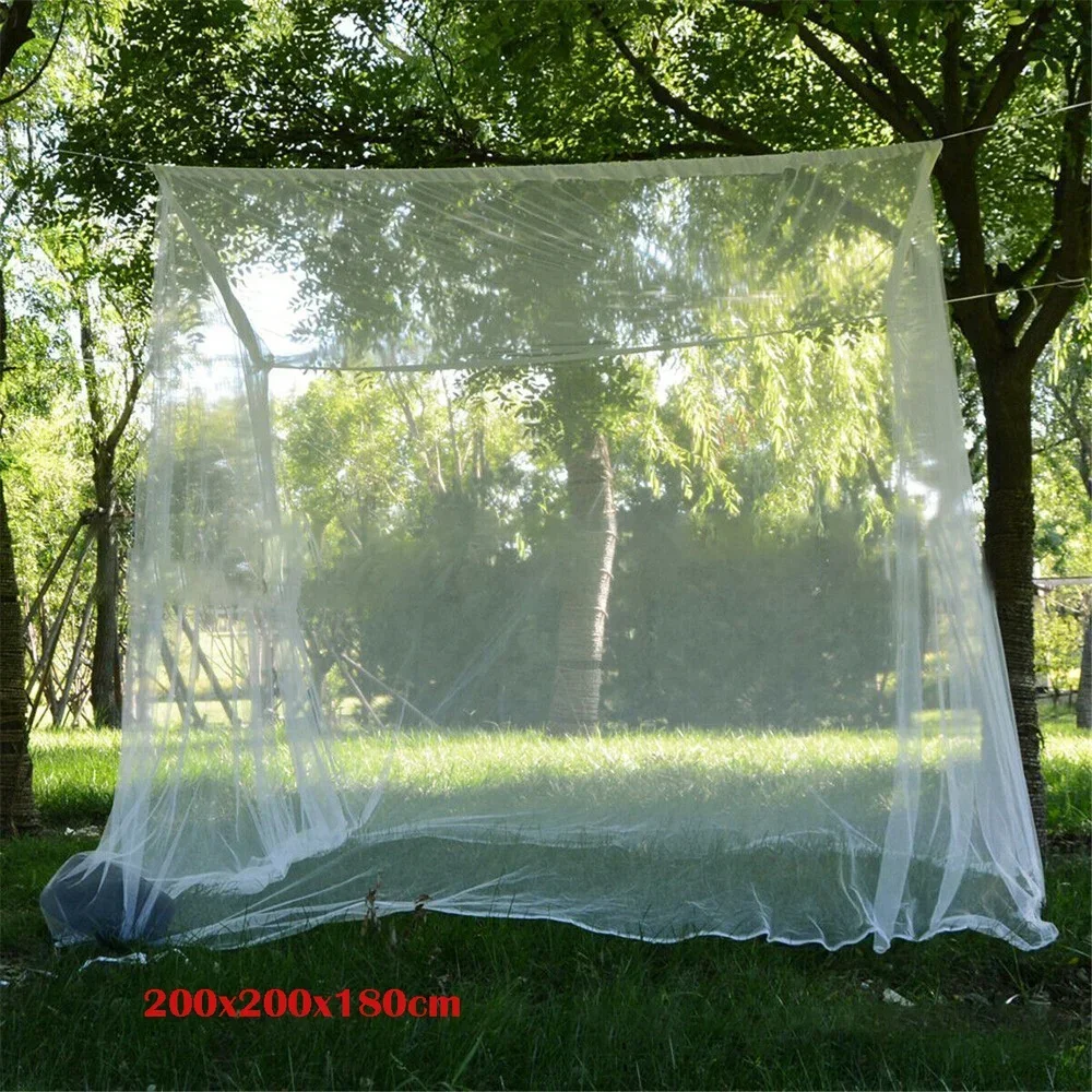 Mosquitera blanca grande para acampar, bolsa de almacenamiento para interiores y exteriores, tienda para insectos, mosquitera, bolsa de