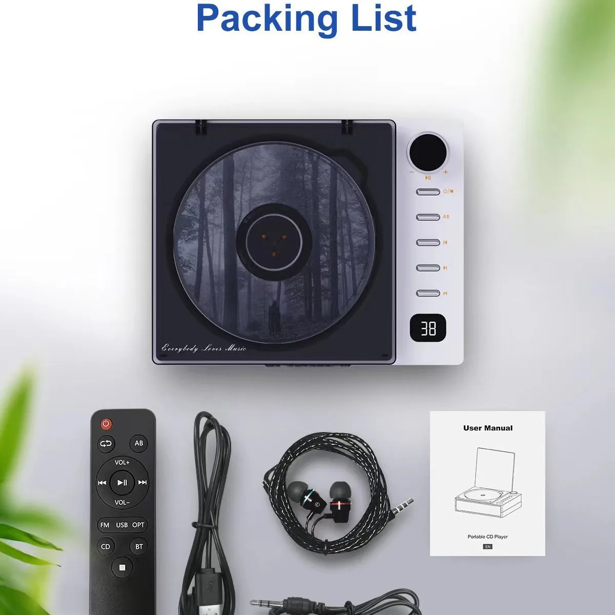 CD player Album player Wall mounted Bluetooth audio channel will carry Prenatal education machine learning English vinyl disc