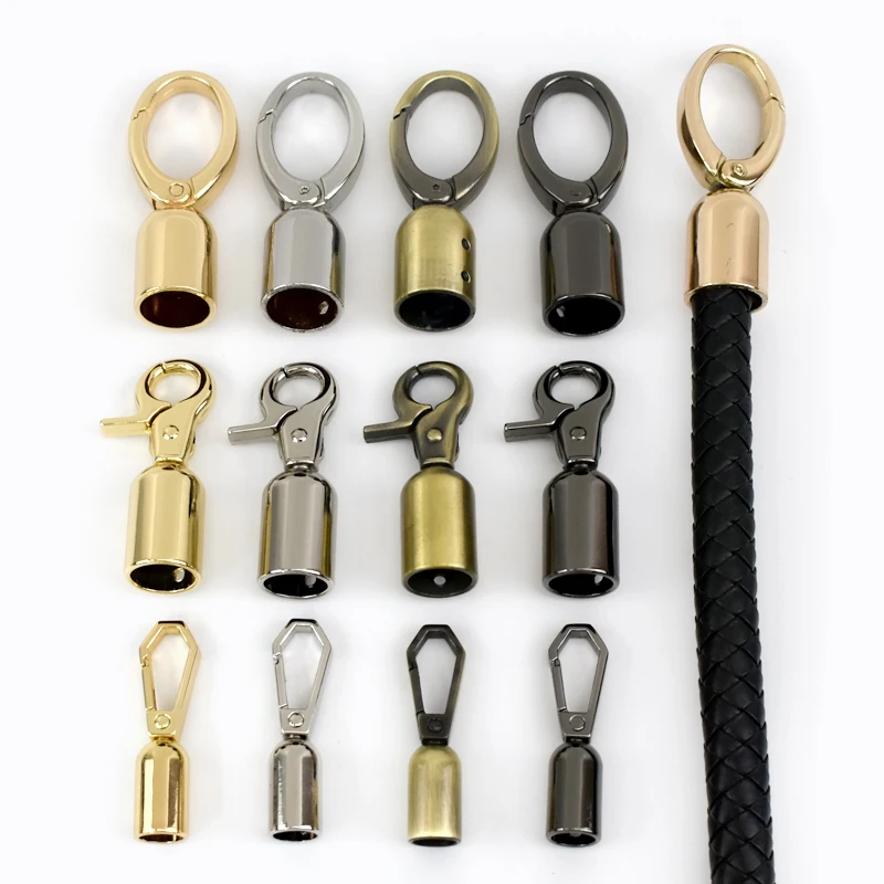 2/4/10Pcs Metal Buckles Bags Tassel Cap Clip Stopper Clasp Bag Handle Strap End Tip Trigger Snap Hook Leather Craft Accessories view 2