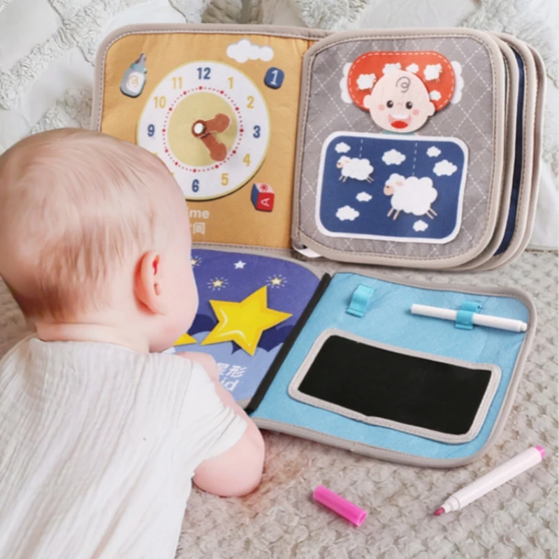 Baby quiet book Baby cognition early education cloth book Velcro può mordere giocattoli educativi tridimensionali