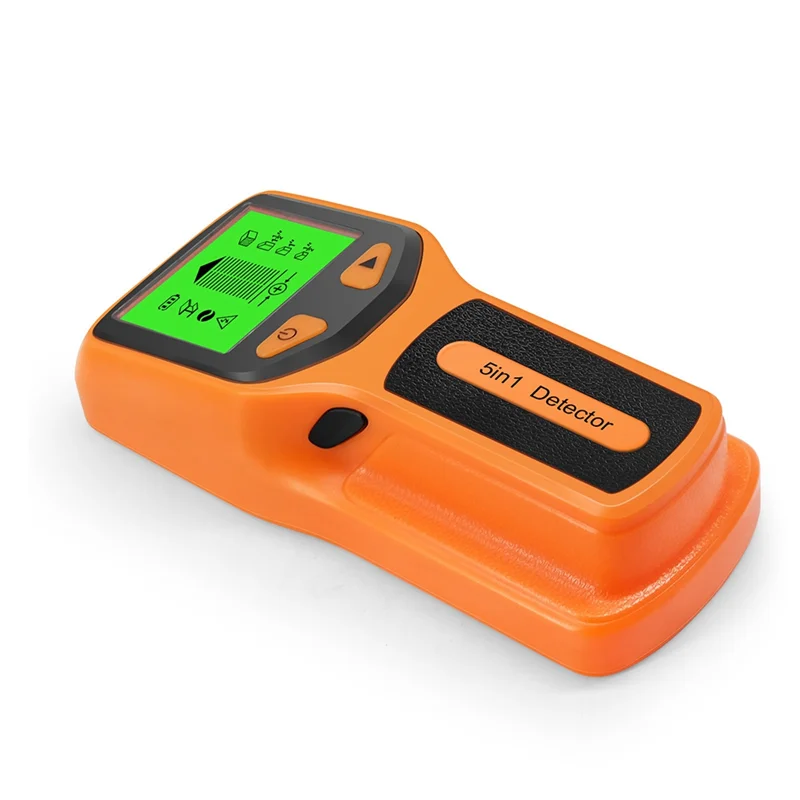 5 in 1 Wall Scanner Stud Detector Digital Handheld Wall Detector PVC Water Pipe Metal Finder Scanner Orange