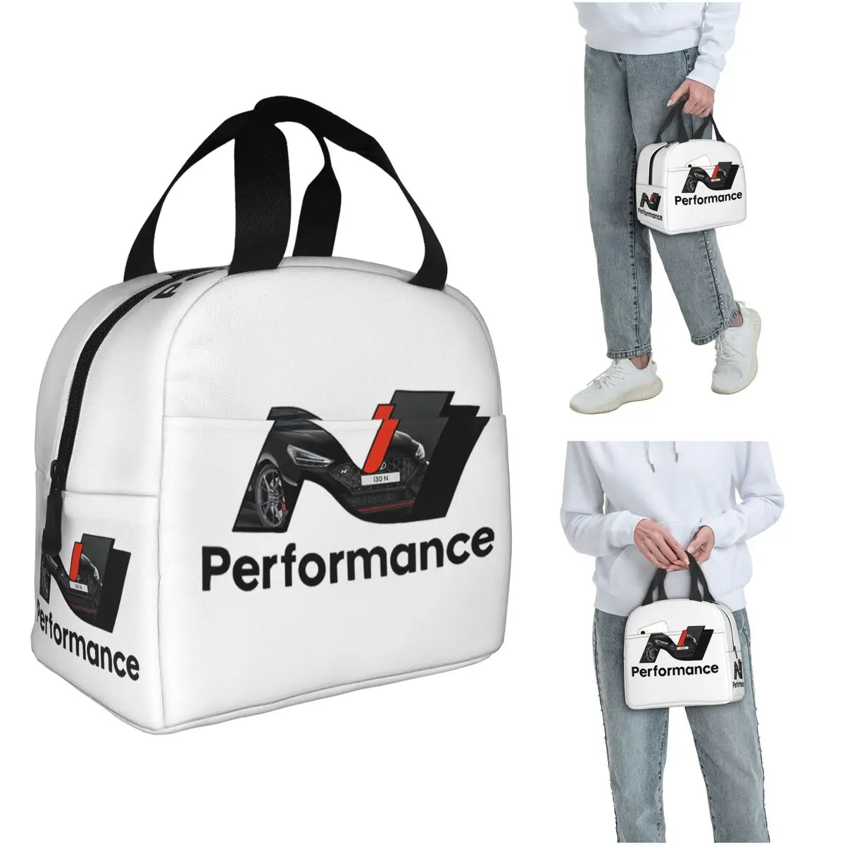 

Изолированная сумка для обеда с логотипом N Performance для женщин и детей, портативные коробки для еды, термосумка для обеда