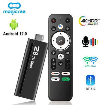 Smart Android TV Stick Z8 Allwinner H618 Android12 2GB 8/16GB Dual WiFi 2.4GHz/5GHz BT5.2 Google Assistant Portable Media Player