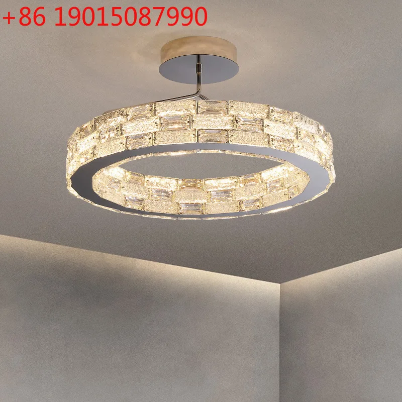 

Легкая роскошная атмосфера, люстра для гостиной, французская Tmall Genie, умная хрустальная потолочная лампа для главной спальни