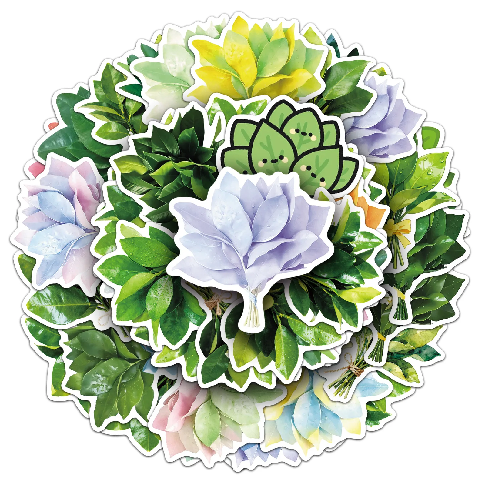 10/50PCS Pomelo Leaf Cartoon Graffiti Stickers Cute Leaves Aesthetic Sticker for Computer Notebook Stationery DIY Toys Secret