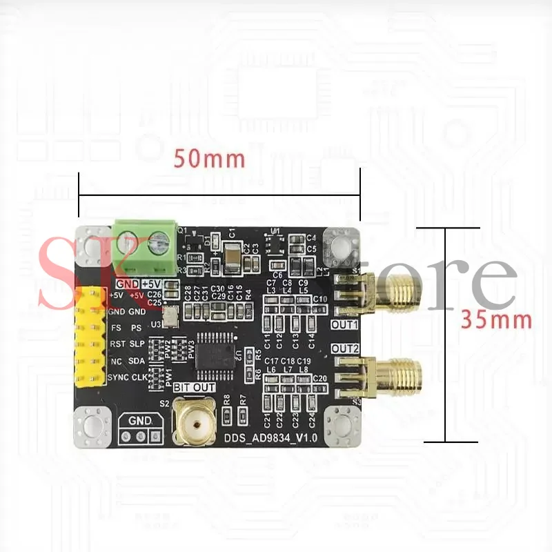 AD9834 DDS Signal Module, Dual Channel Signal Generator, Sine Wave Triangle Wave Square Wave Module