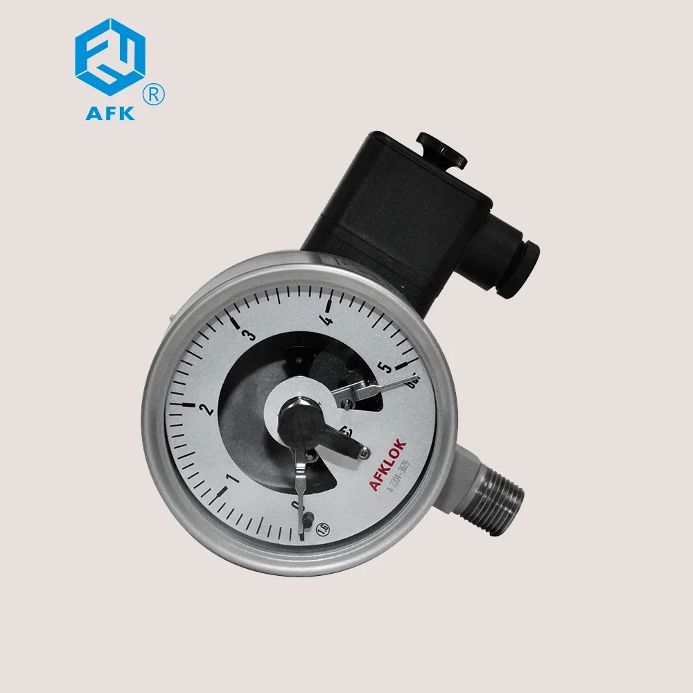 Electric Signal Series Instrument Stainless Steel Electric Contact Pressure Gauge 63mm 100mm Accuracy 1.0% 1.5%