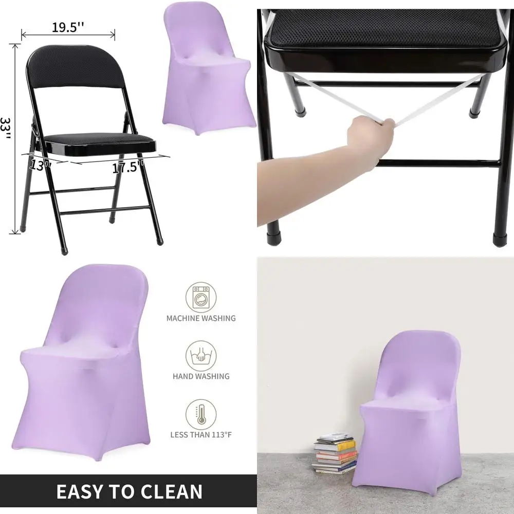 

Набор чехлов на стулья из лавандового эластичного спандекса из 25 шт. для свадеб, вечеринок и банкетов