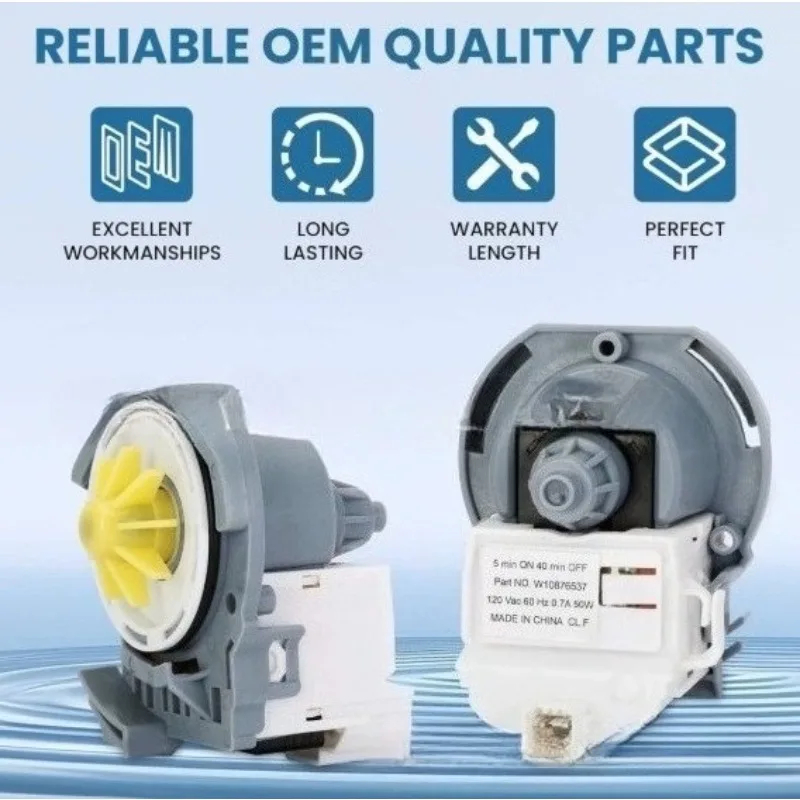 W10876537 Dishwasher Drain Pump Replacement - Compatible with Whirlpool W10724439, AP6004843