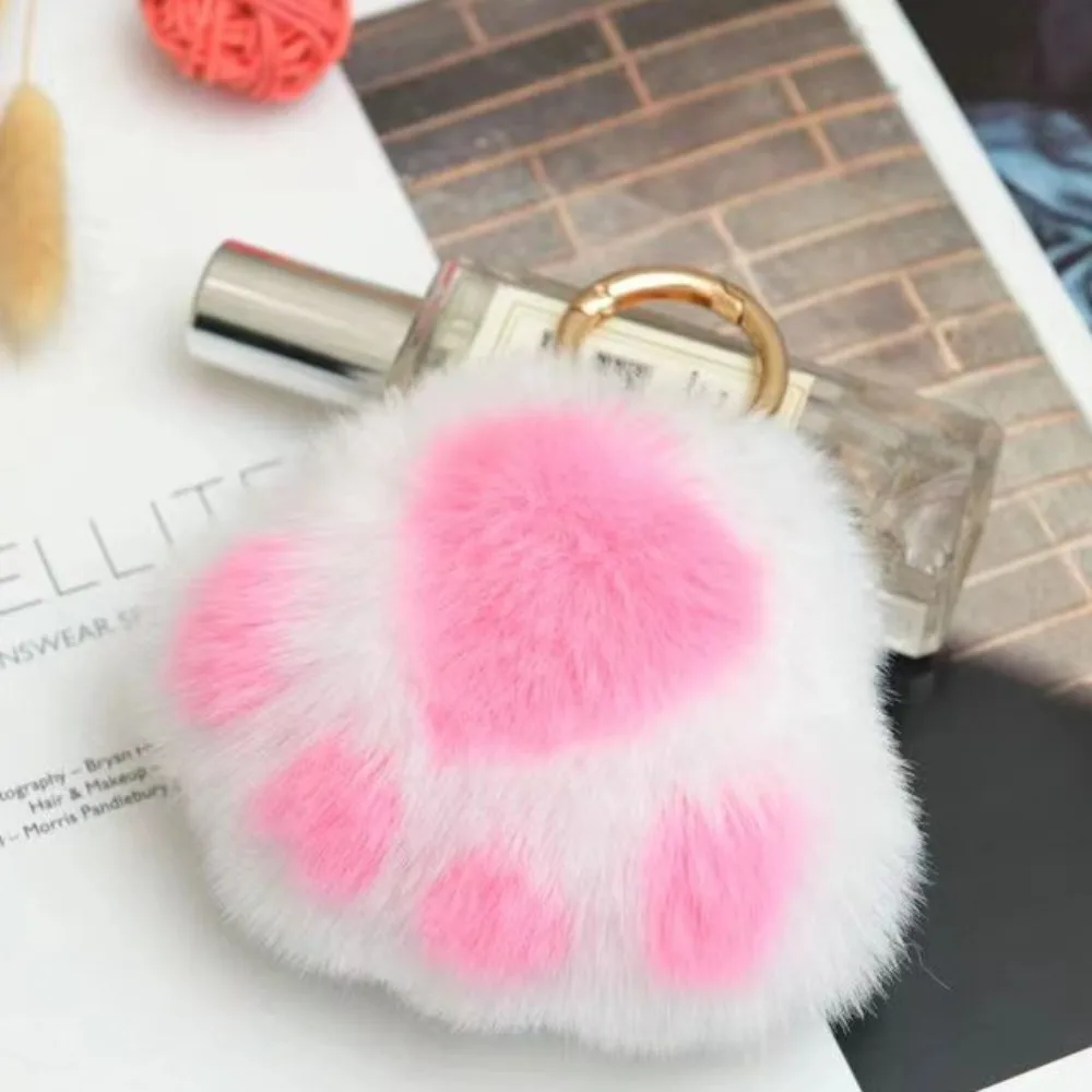 Peluche Zampa di gatto Portachiavi in pelliccia Bambola pelosa Pompon Zampa di gatto Portachiavi farcito Bambola d'amore Zampa di gatto Ciondolo Donne Ragazze