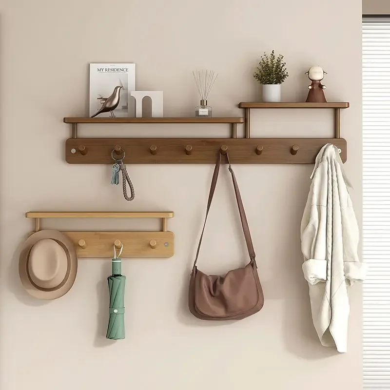 Wooden Storage Wall Rack Entrance Hall Hallway Corner Cheap Coat Racks Luxury Dress Mini Hanger Organizer Shelf Furnitures