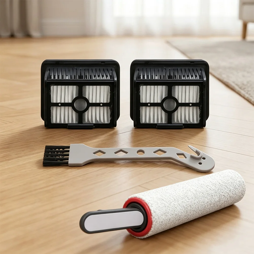 For Dreame H15 Pro / H15 Mix Vacuum Brush Rolls & HEPA Filters Replacement Set Efficient Dirt Pickup Easy Install