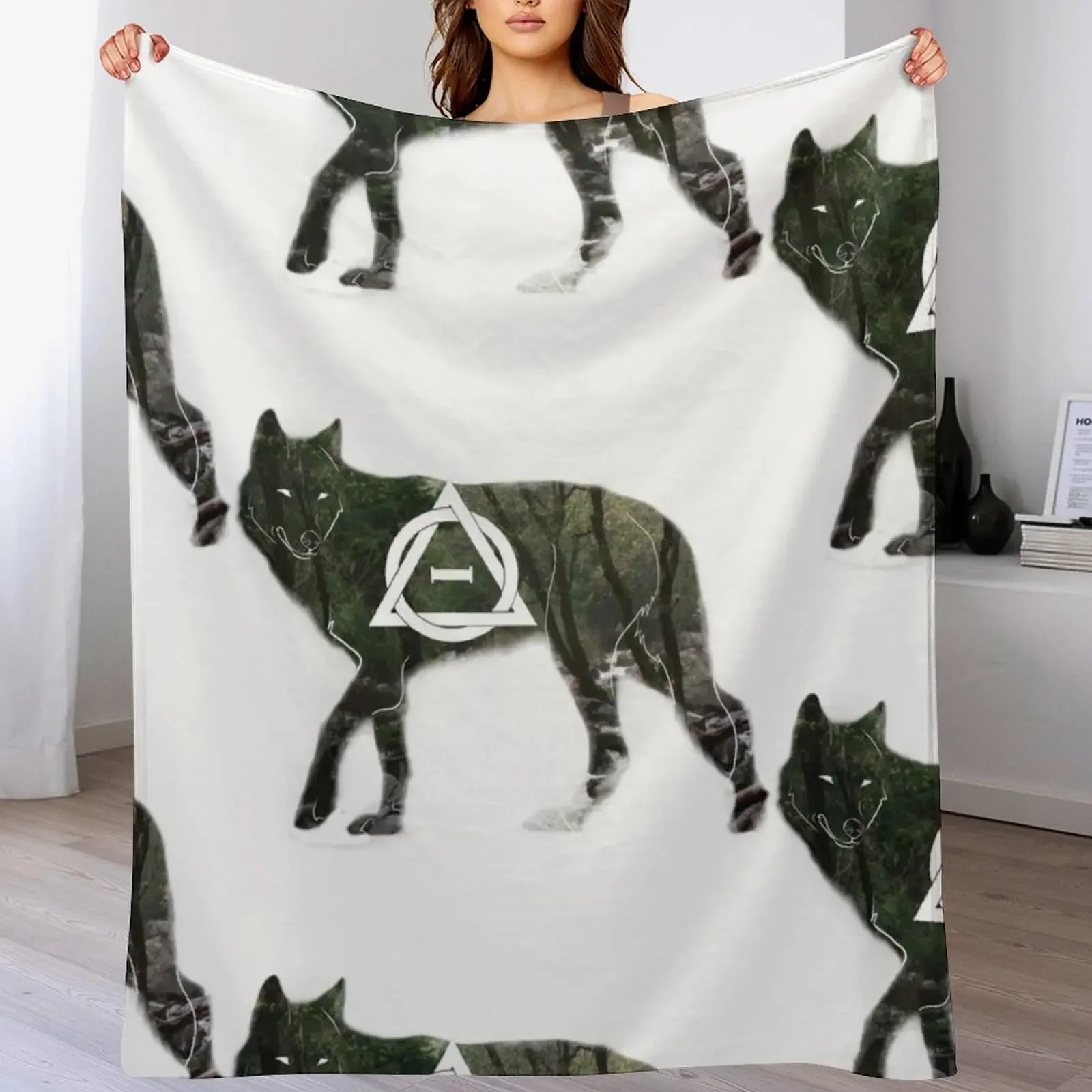 Otherkin - Wolf Therian Throw Blanket Furrys Custom Soft Blankets