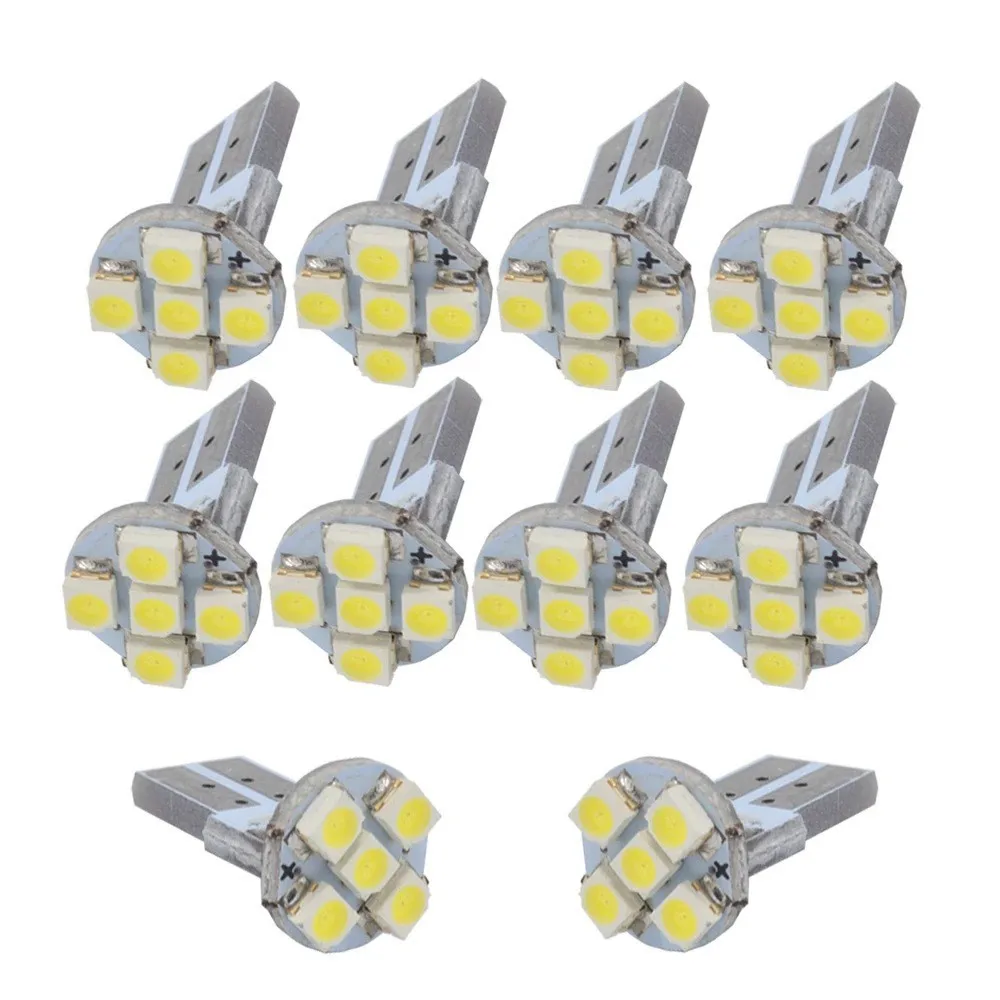 

10pcs Car T10 W5W 194 Parker 1210 3528 5 SMD 5 LED Auto Wedge Side Lights Interior Lamp Bulb DC12V