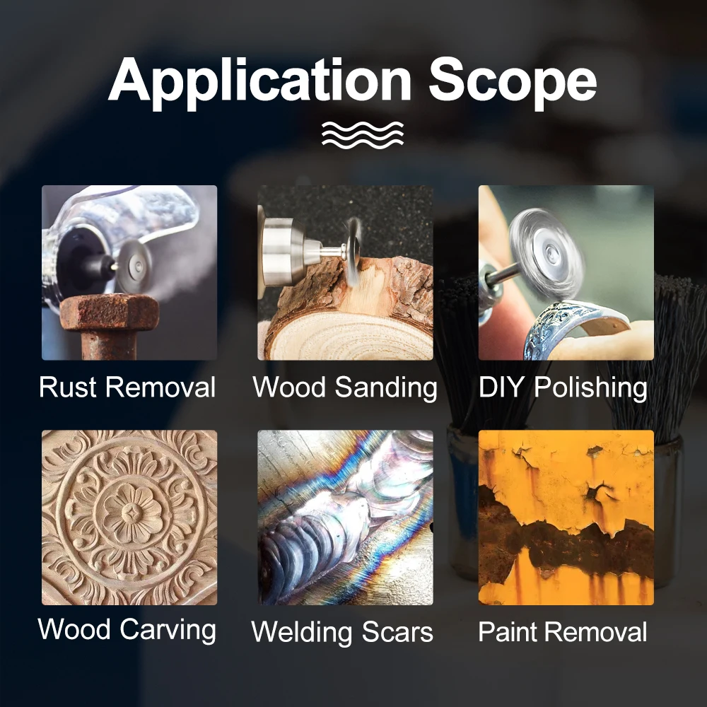 CMCP 10/20 قطعة مجموعة فرش عجلة الأسلاك 22 مللي متر أدوات تلميع النحاس/الصلب/النايلون 3.0 مللي متر عرقوب لملحقات دريمل أداة دوارة #6