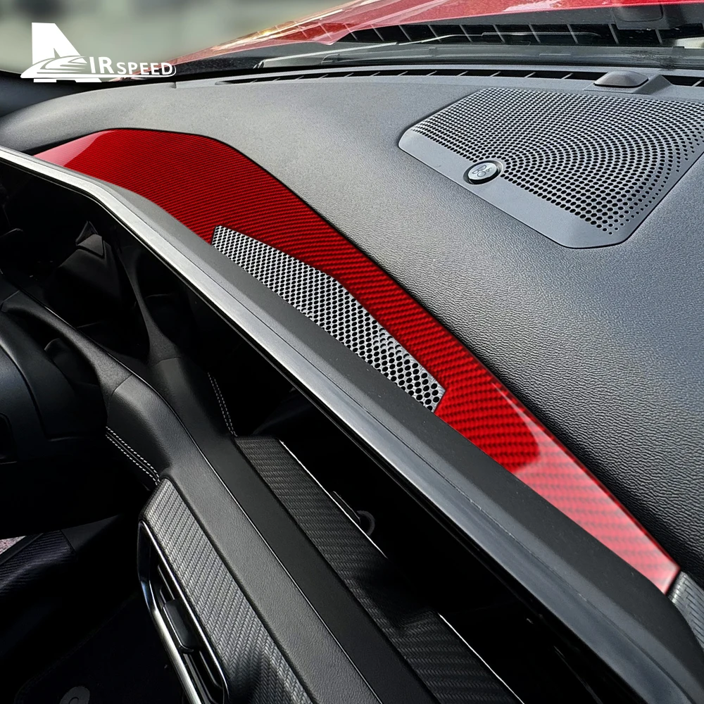 Real Soft Carbon Fiber Sticker For Ford Mustang GT Dark Horse EcoBoost 2024 2025 Instrument Panel Interior Trim Accessories