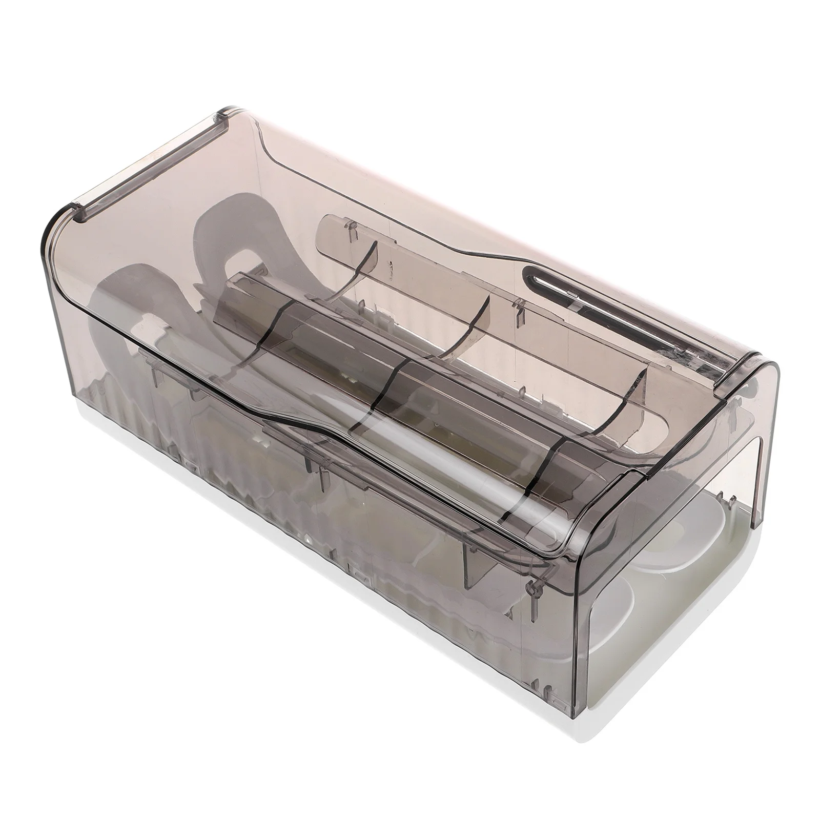 

Egg Storage Box Rolling Type Plastic Organizer Space-Saving Egg Dispenser for Fridge Drawer Fridge Organizer Bins