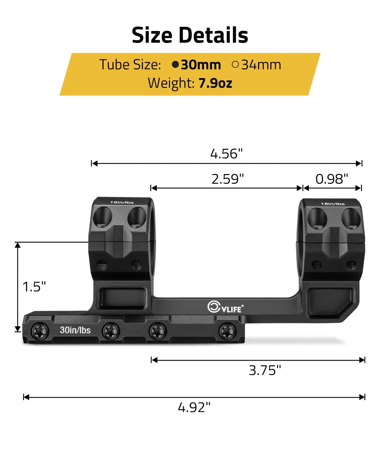 CVLIFE الدقة إزاحة نطاق الكابولي جبل 20 MOA البصريات 30 مللي متر أنبوب جبل حلقات مزدوجة قطعة واحدة صالح Picatinny السكك الحديدية للصيد