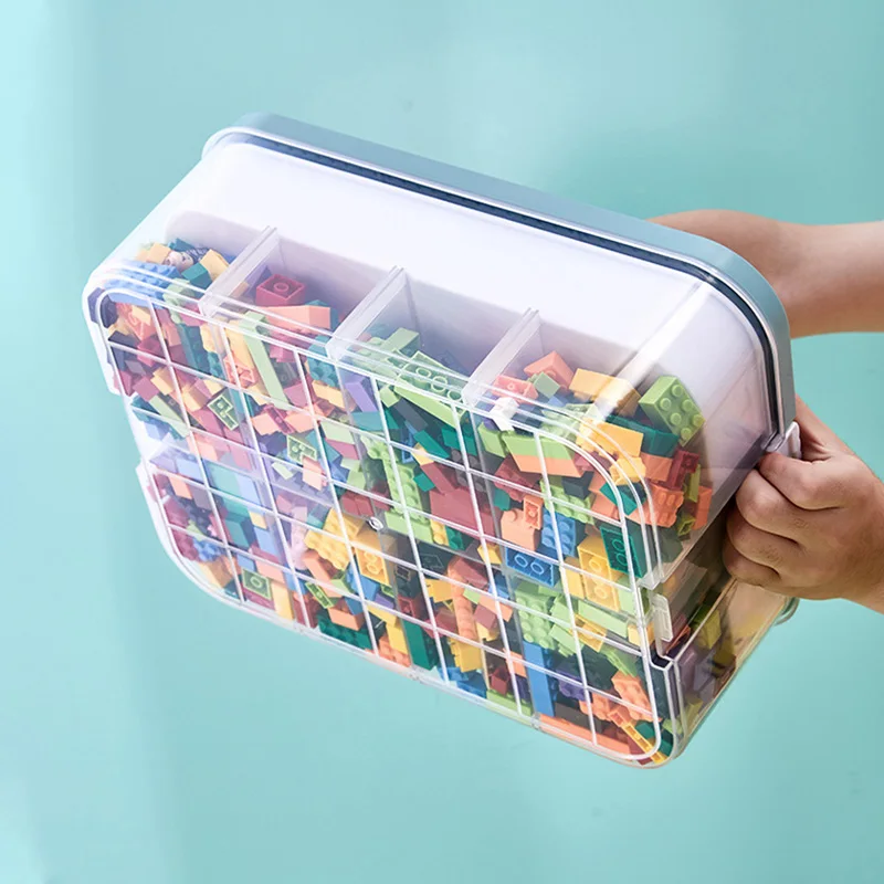 Building Block Storage Box 3Layers Large-Capacity Puzzle Toys Classified Organizer Box Child Toy Parts Blocks Storage Container