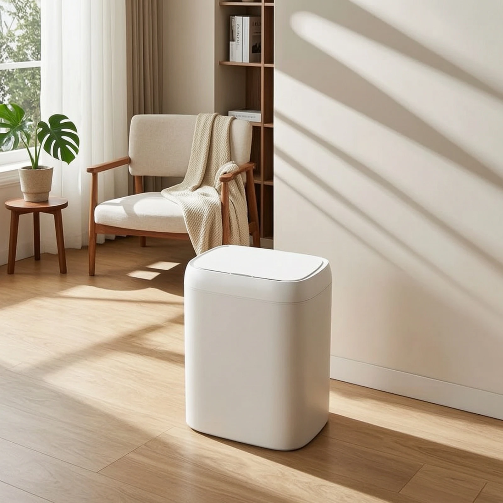 Smart Trash Bin Hands-Touchless Motion Sensor Trash Can Motion Sensor Bin Odor-Control Compact for Bathroom, Bedroom