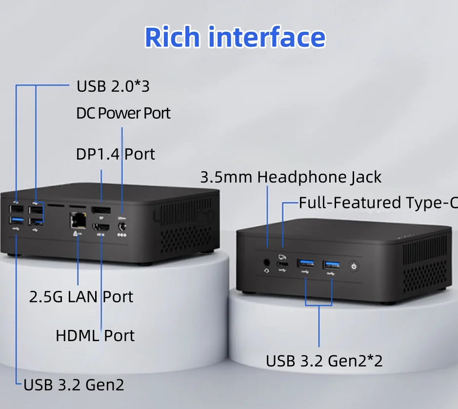 Lenovo NUC 12GO Mini-PC Intel Alder Lake N100 12 GB RAM 512 GB ROM WiFi 6 BT5.2 Windows 11 Desktop-Mini-Computer