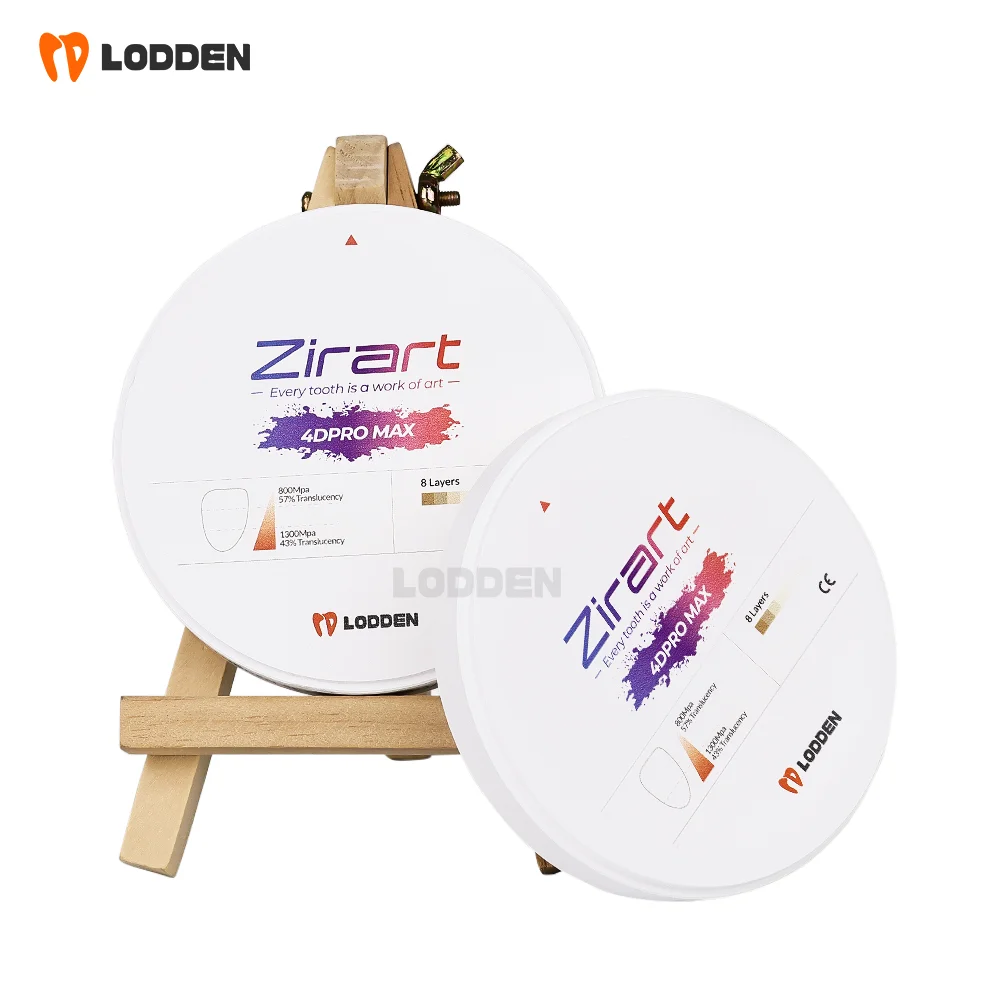 

Lodden Zirconia Block 4D PRO MAX Multilayer HD Transparency Ultra Strength Sincera+Tosoh Dental Material Milling Zirconium Disc