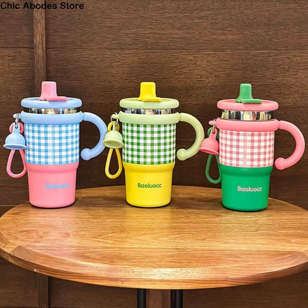 

Reusable 600ml Thermal Water Bottle Creative Cute Outdoor Insulated Mug Keeps Cold and Heat Portable Cold Beverages Cups Travel