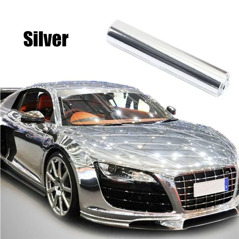 

CarHome High Elastic Mirror Silver Chrome Mirror Flexible Vinyl Wrap Sheet Roll Film Car Sticker UV Resistant Decal Sheet 20